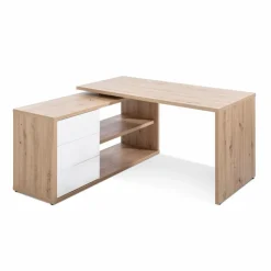 Discount Composad Eckschreibtisch Collegio Eiche / Weiß