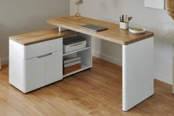 Sale Jahnke Eckschreibtisch CU-Libre 150 E Weiß / Eiche