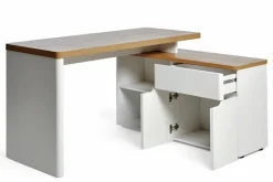 Sale Jahnke Eckschreibtisch CU-Libre 150 E Weiß / Eiche