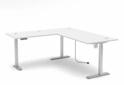 Discount Innostyle Eckschreibtisch elektrisch Santorin Weiß / Silber