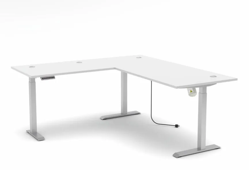 Discount Innostyle Eckschreibtisch elektrisch Santorin Weiß / Silber