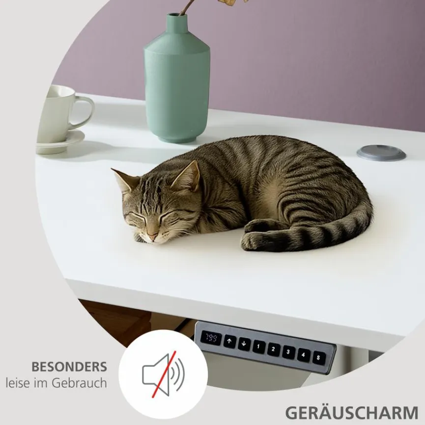 Discount Innostyle Eckschreibtisch elektrisch Santorin Weiß / Silber