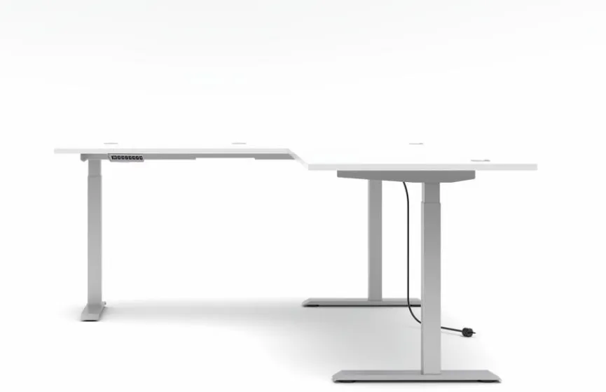 Discount Innostyle Eckschreibtisch elektrisch Santorin Weiß / Silber