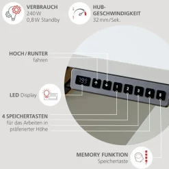 Discount Innostyle Eckschreibtisch elektrisch Santorin Weiß / Silber