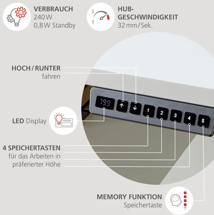 Discount Innostyle Eckschreibtisch elektrisch Santorin Weiß / Silber