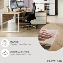 Best Innostyle Eckschreibtisch Santorin Eiche / Weiß