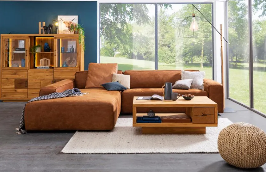 Outlet MAISON Ecksofa Houston Camel