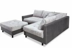 Sale BOOOM Ecksofa mit Hocker Antonia Silbergrau