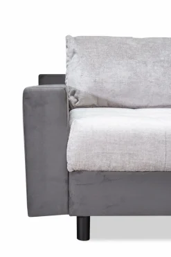 Sale BOOOM Ecksofa mit Hocker Antonia Silbergrau