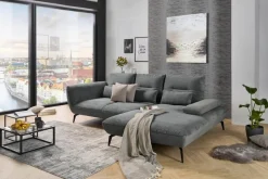 New Ecksofa Payton Schwarz / Grau