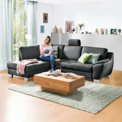 Discount ponsel Ecksofa S143 / L143 Livingston Schwarz