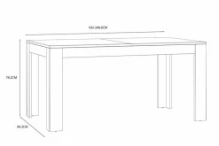 FORTE Esstisch Bohol 160/206,60 x 90,20 cm