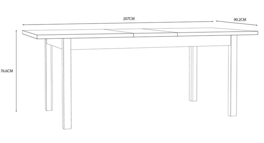 Discount FORTE Esstisch Killarney 160/207 x 90 cm Eiche