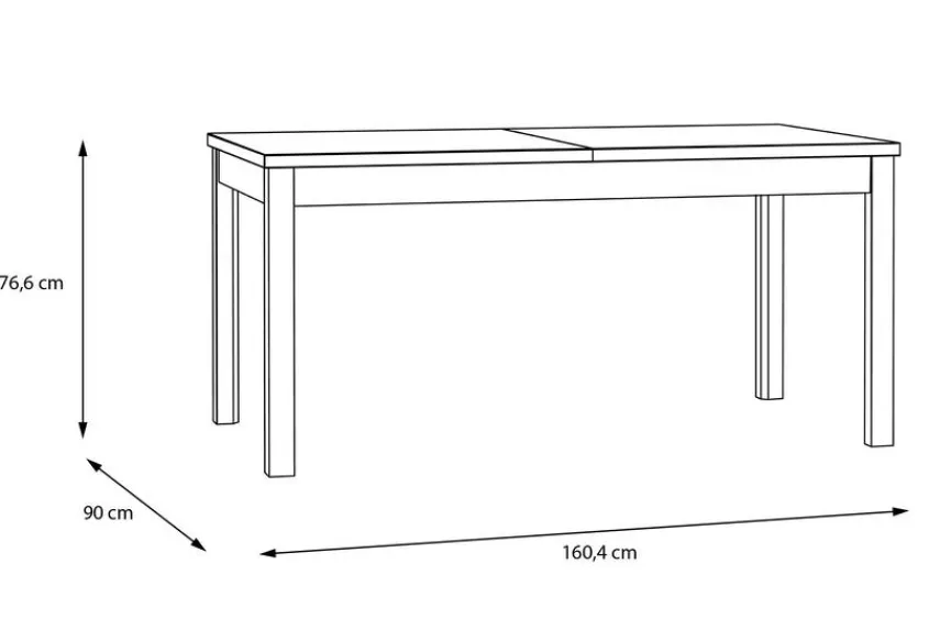 FORTE Esstisch Saitama 160/207 x 90 cm
