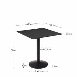 Clearance Kave Home Esstisch Esilda 68 x 68 cm Schwarz