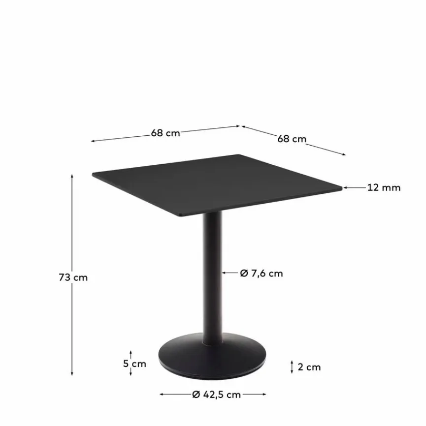 Clearance Kave Home Esstisch Esilda 68 x 68 cm Schwarz