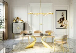 Hot KARE DESIGN Esstisch Gloria 200 x 100 cm Gold