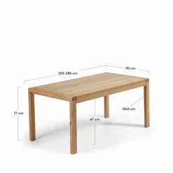 Best Kave Home Esstisch mit Auszug Briva 180/230 x 90 cm Eiche