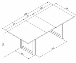 Esstisch mit Auszug Denver 160/200 x 90 cm
