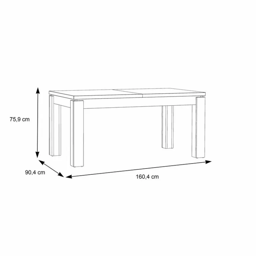 Best FORTE Esstisch mit Auszug Farida 160/206 x 90 cm Eiche