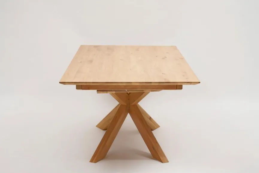 Hot Boegner Esstisch mit Auszug Frankfurt 200 x 100 cm Wildeiche Bianco