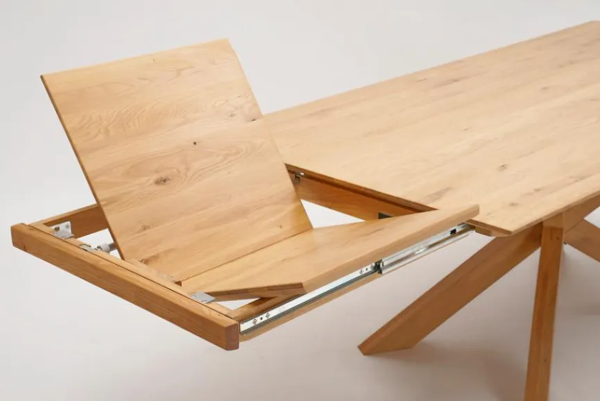 Hot Boegner Esstisch mit Auszug Frankfurt 200 x 100 cm Wildeiche Bianco