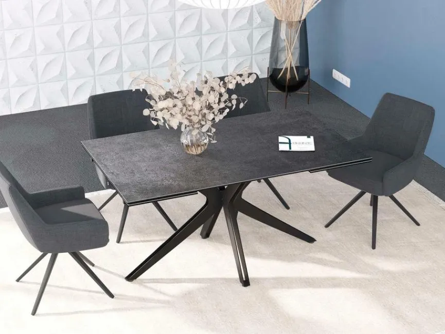 Clearance Akante Esstisch mit Auszug Influence 150/230 x 100 cm Titan