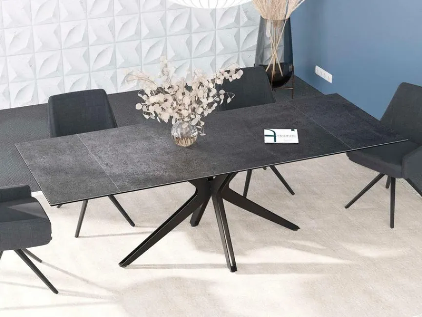 Clearance Akante Esstisch mit Auszug Influence 150/230 x 100 cm Titan