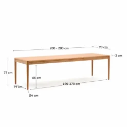 Discount Kave Home Esstisch mit Auszug Lenon 200/ 280 x 90 cm Natur