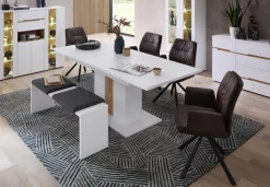 Innostyle Esstisch mit Auszug Memphis 160/210 x 90 cm Weiß