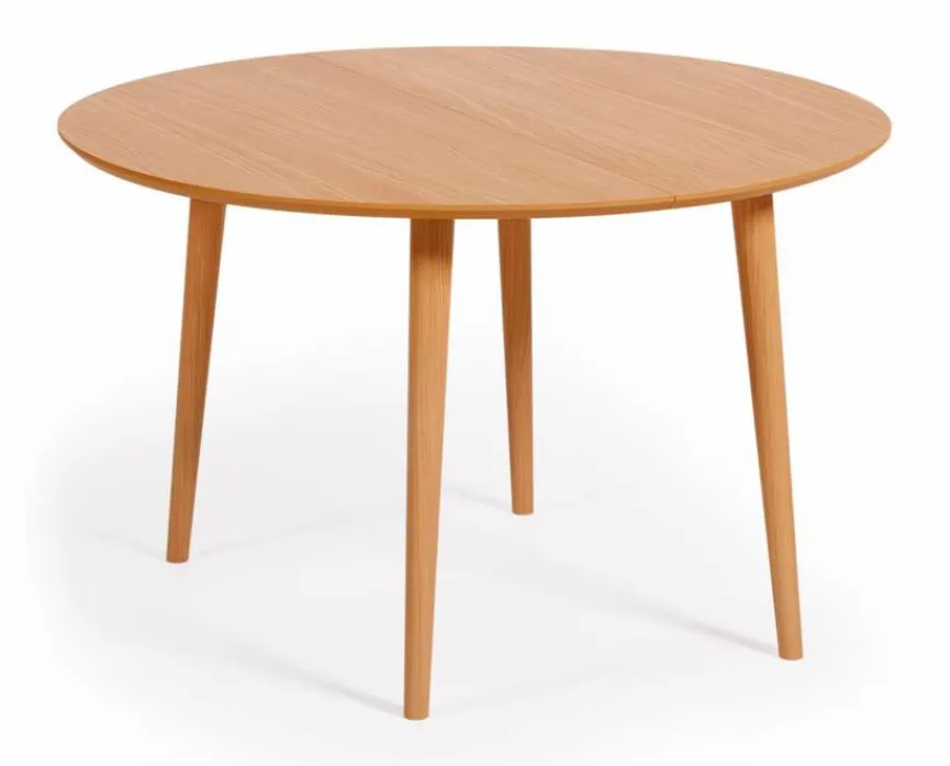 Discount Kave Home Esstisch mit Auszug Oakland Ø 120/200 cm Eiche