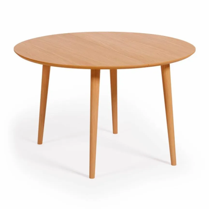 Discount Kave Home Esstisch mit Auszug Oakland Ø 120/200 cm Eiche