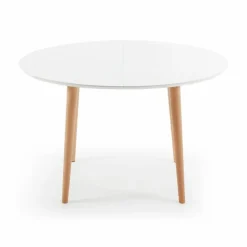 Best Kave Home Esstisch mit Auszug Oakland 120/200 x 90 cm Weiß / Matt