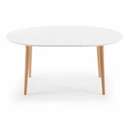Best Kave Home Esstisch mit Auszug Oakland 120/200 x 90 cm Weiß / Matt