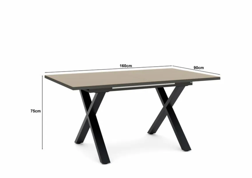 Outlet set one by Musterring Esstisch mit Auszug Reno 160/210 x 90 cm Taupe