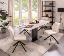 New Esstisch mit Auszug Rubi 140/180 x 90 cm Weiß