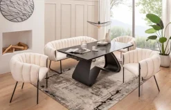 Sale Esstisch mit Auszug Sonora 180/280 x 98 cm Schwarz