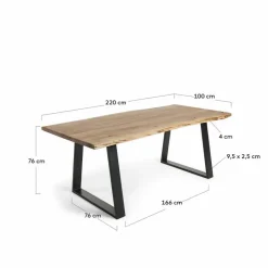Kave Home Esstisch Sono 220 x 100 cm Akazie