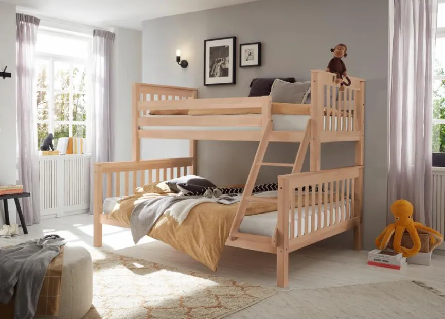 Outlet Etagenbett Pino 140/90x200 cm Natur