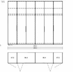 Wiemann Falt-/Drehtürenschrank Ohio 300 x 236 cm