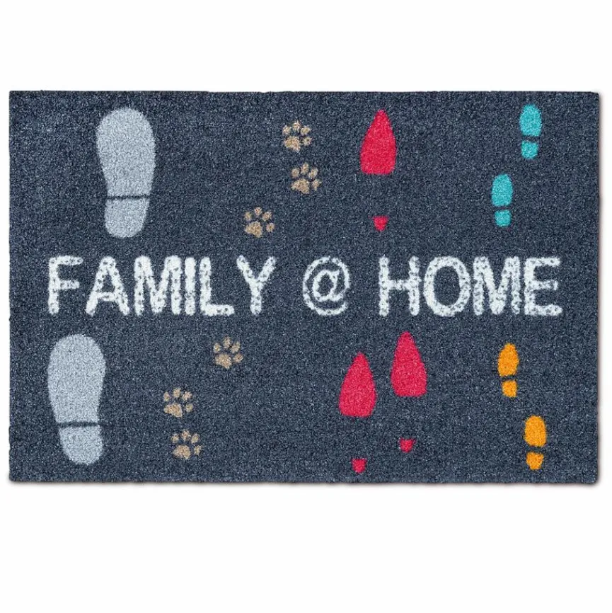 Hot Wash & Dry Fußmatte Family @ Home 50 x 75 cm Grau