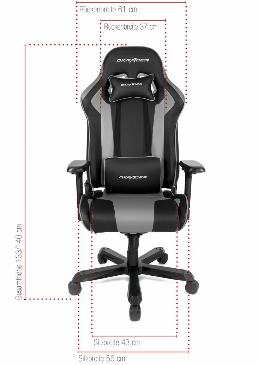Clearance DXRacer Gamingstuhl DX-Racer Schwarz / Grau