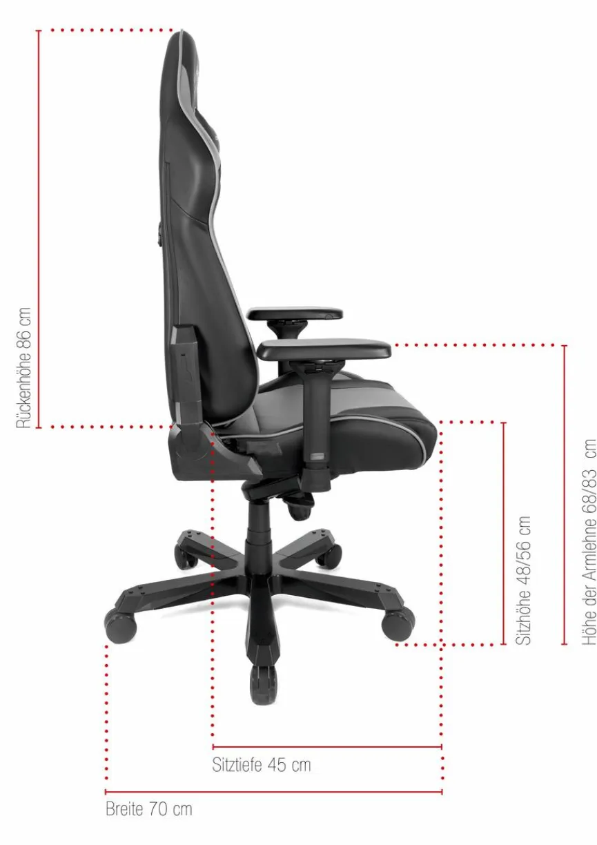 Clearance DXRacer Gamingstuhl DX-Racer Schwarz / Grau