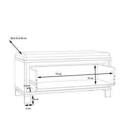 Clearance FORTE Garderobenbank Farida Artisan-Eiche