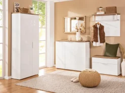 Sale Composad Garderobenbank Mundi Weiß / Hochglanz