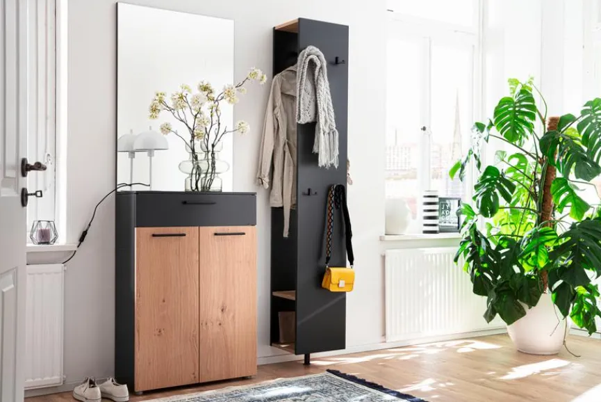 Sale Wittenbreder Garderobenkombination Palma Eiche / Grau