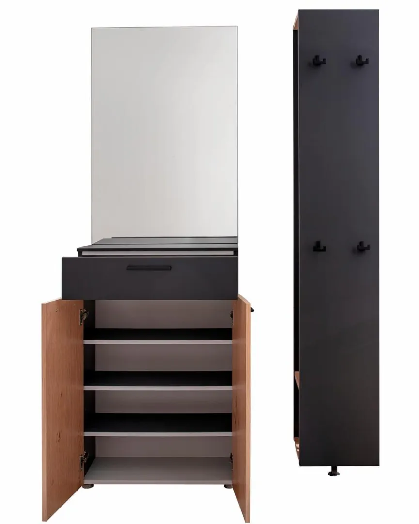 Sale Wittenbreder Garderobenkombination Palma Eiche / Grau