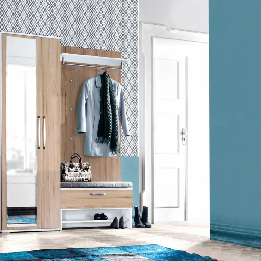 Wittenbreder Garderobenkombination Roubaix Eiche / Weiß