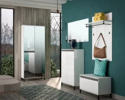 New Garderobenschrank Genio Weiß / Hochglanz