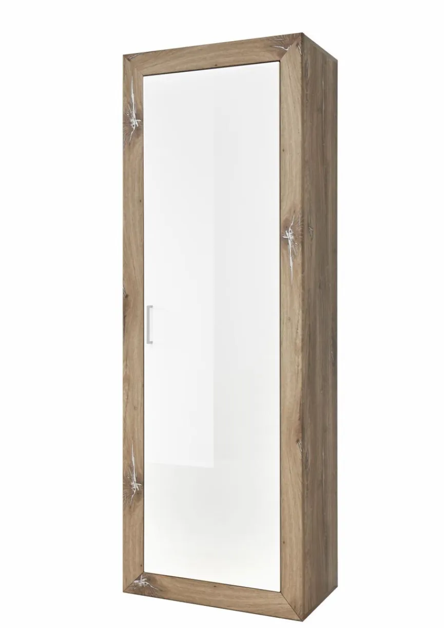 Outlet Garderobenschrank Neapel Weiß / Hochglanz